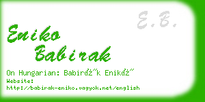 eniko babirak business card